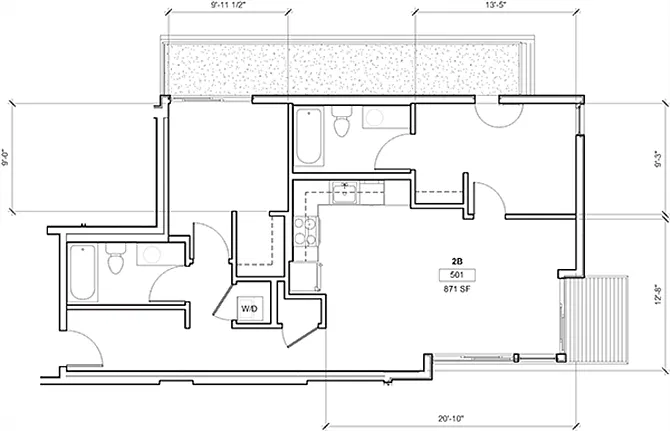 Floor plan 2 Bedroom D