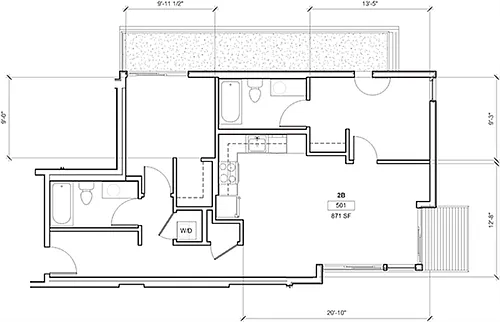 Floor plan 2 Bedroom D