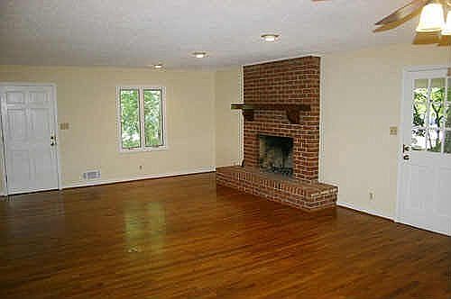 Living Room with Masonry Fireplace