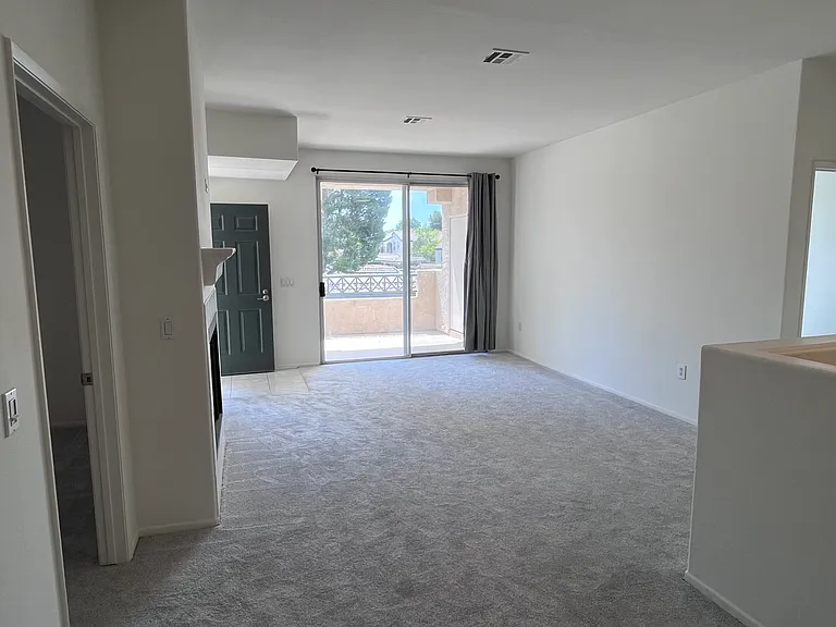 living room and patio