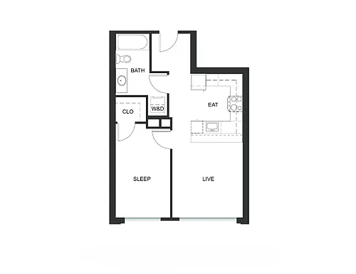 Floor plan 1x1 - A18 - Iron Flats