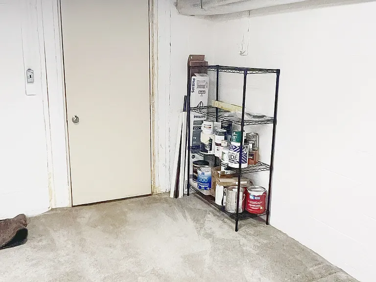Storage area located in basement