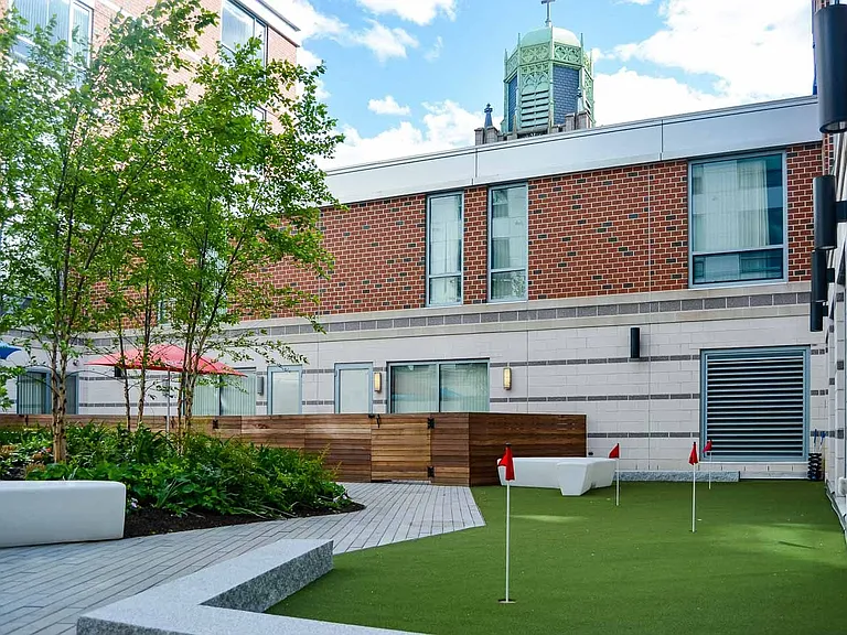 50 West Broadway's Courtyard with Putting Green