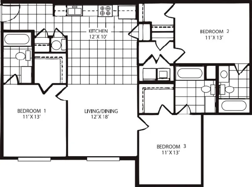 3 bed, 1264 sqft, $1,300 — Photo 2