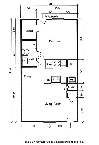 Floor plan 1 Bedroom 1 Bath
