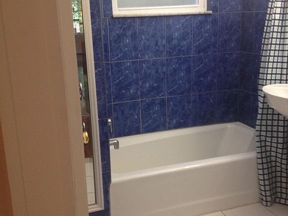 Bathroom with Italian Blue Tile