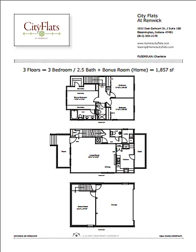 Floor plan Charlotte 3.2.5 + Bonus Room (Attach Gar)