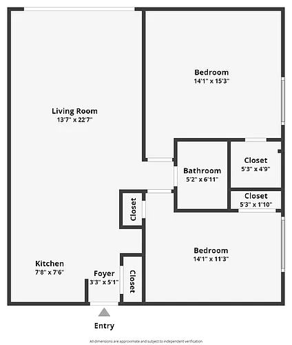 Floor plan 2BD 1BA
