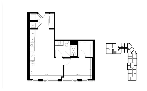 Floor plan A6 1 Bedroom