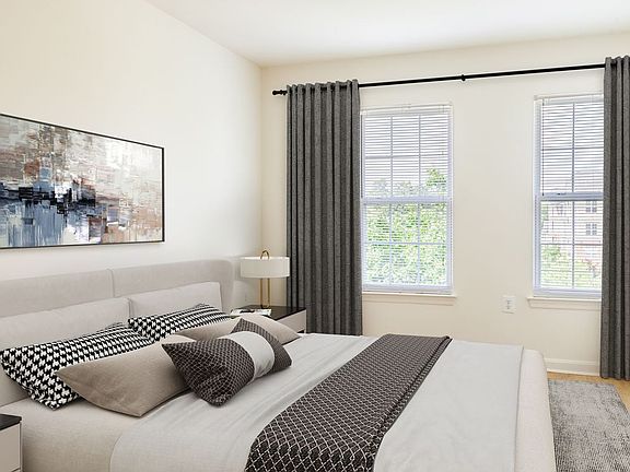 Bedroom with hard surface flooring