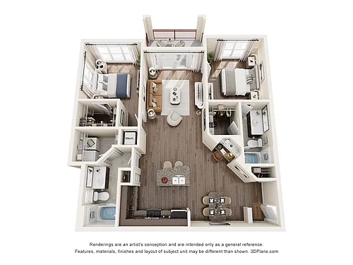 Floor plan 2 Bedroom C1