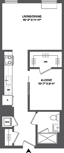 Floor plan Studio Alcove-SBLW-2