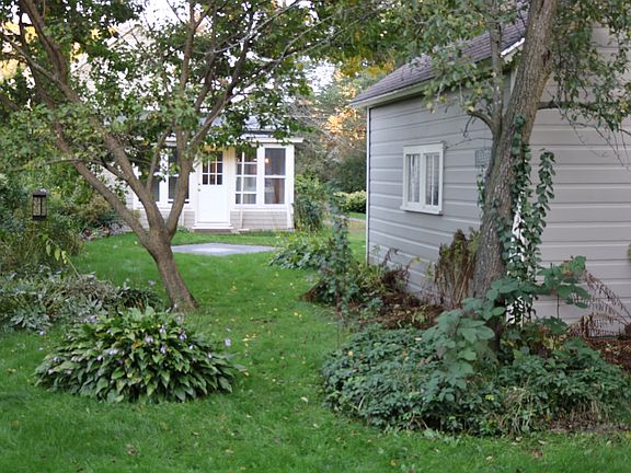 Lush gardens and fruit trees
