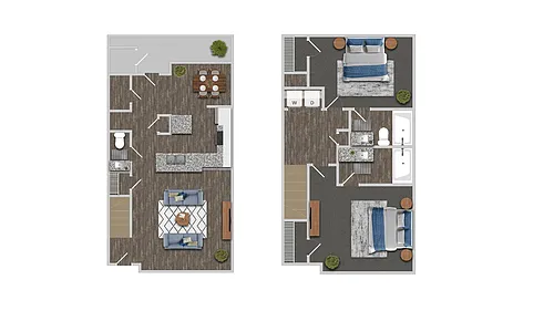 Floor plan 2 Bedroom C - Market Rate