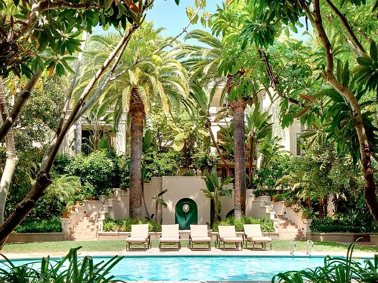 Tropical landscaped courtyard