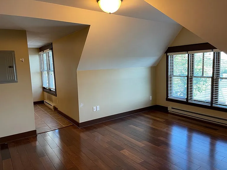 Living room with hall to eat-in kitchen
