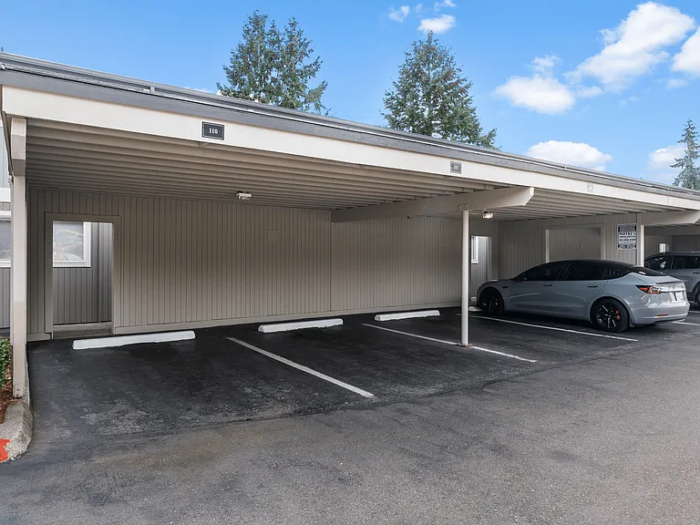 Reserved covered parking available for residents.