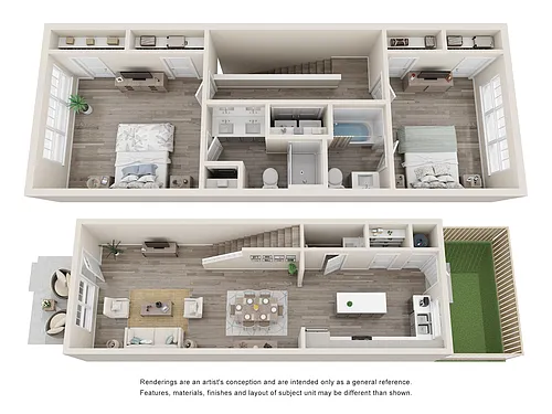 Floor plan 2 Bed Willow Large Townhome