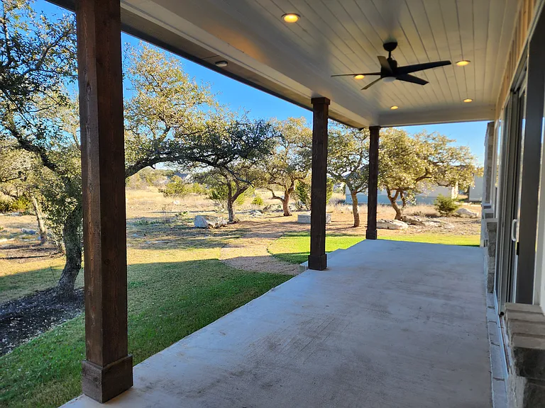 Covered patio with fans