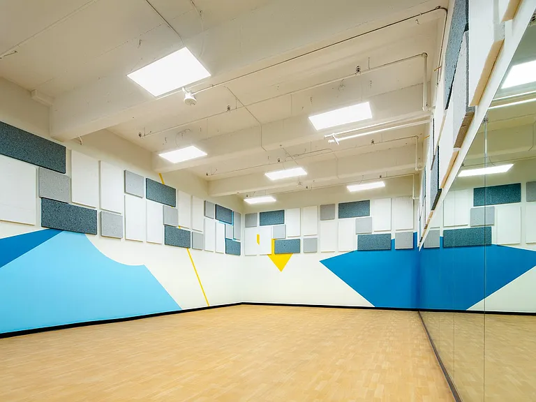 Multi purpose fitness area. Great for dance, yoga, stretching, and sprints!