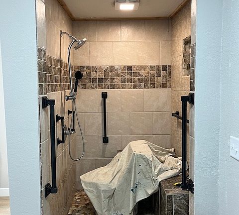 Huge Bath room with walk-in shower