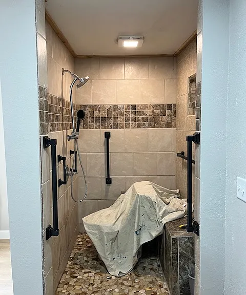 Huge Bath room with walk-in shower