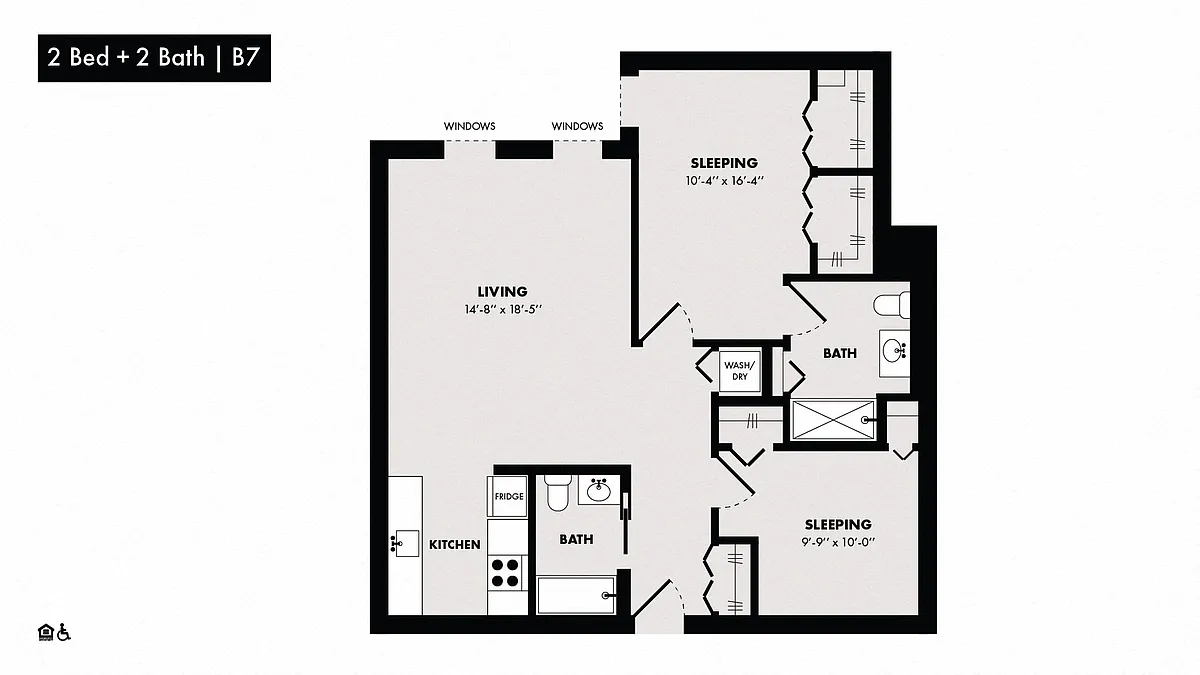 Floor plan 2 Bed/2 Bath-B7