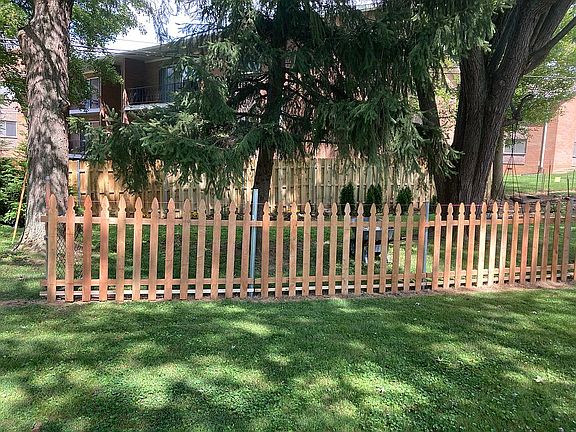 Backyard picket fence