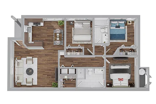Floor plan Downstairs Villa