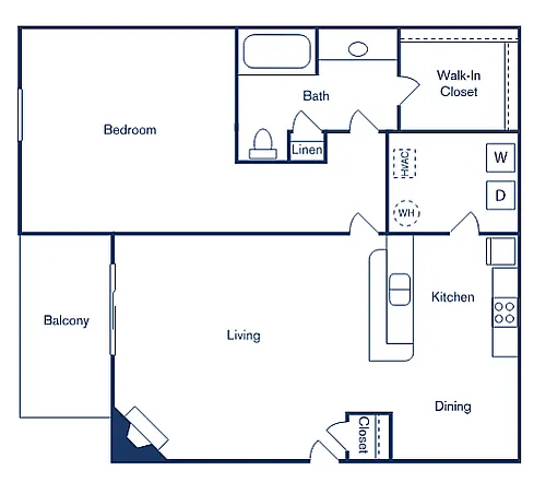 Floor plan 1 Bedroom, 1 Bath - Renovated