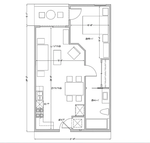 Floor plan First floor 1 Bedroom with Patio