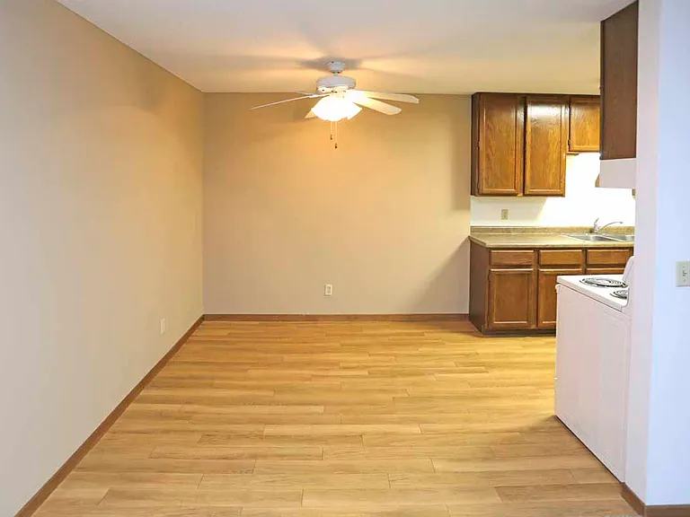 Hardwood laminate flooring in select apartments