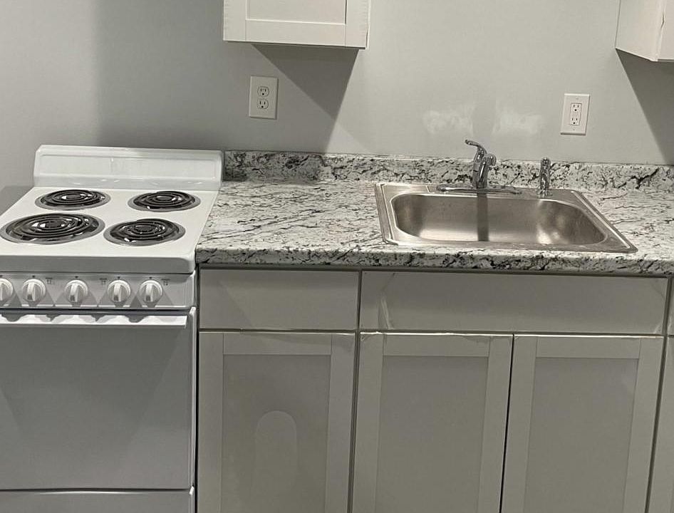 Stove and Sink/Kitchen Cabinets