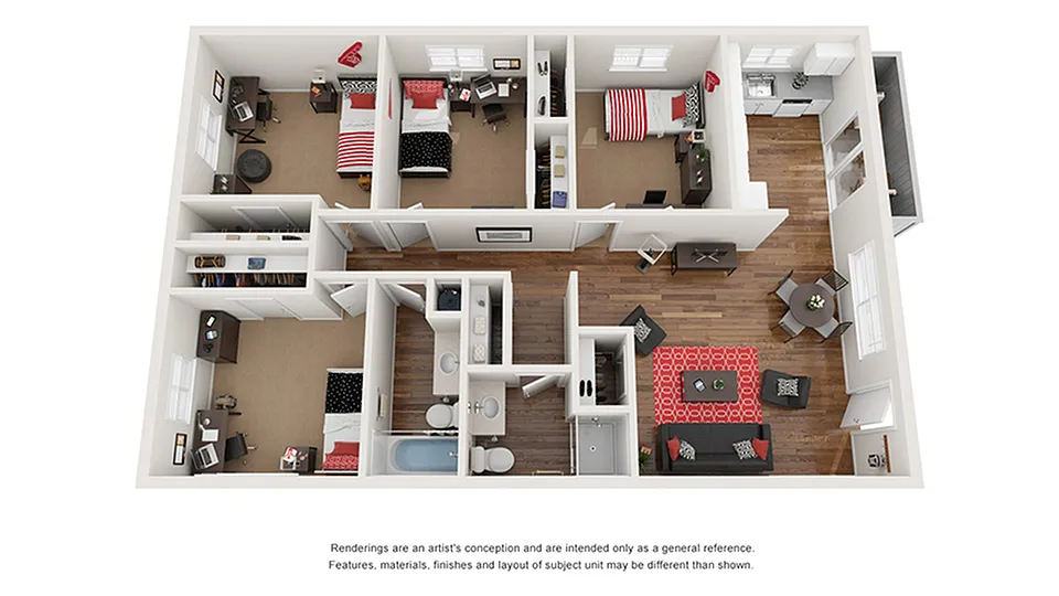 Floor plan 4x2 - Apartments