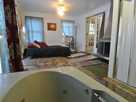 Spa room fireplace seating