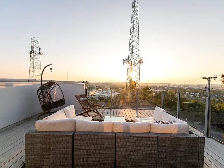Rooftop Deck - Facing West - Sunsets 365 Days a Year - Glass Railing for maximum views.