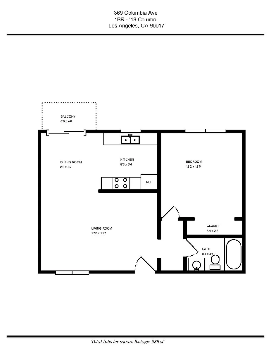 Floor plan 1BR - E 18