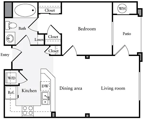 Floor plan 1 Bedroom A