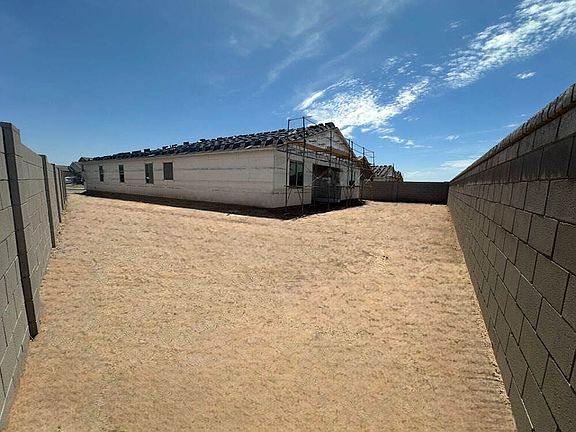 Back exterior elevation and side yard