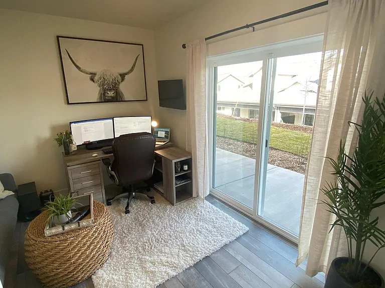 Office with a fold out couch