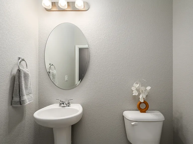 Oversized half-bath on main floor