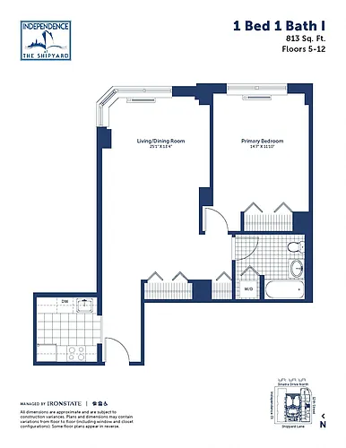 Floor plan 1 Bed 1 Bath I
