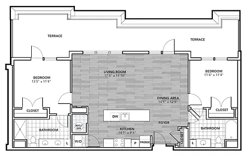 Floor plan 2 Bed 2 Bath