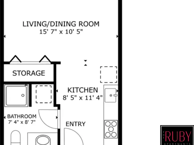 Studio Standard l 370 sq ft l The Ruby Studio Standard l 370 sq ft l The Ruby