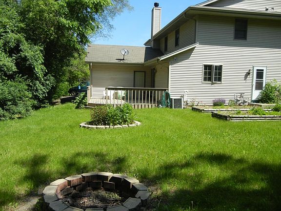 Fire Pit with Raised Gardens in Summer