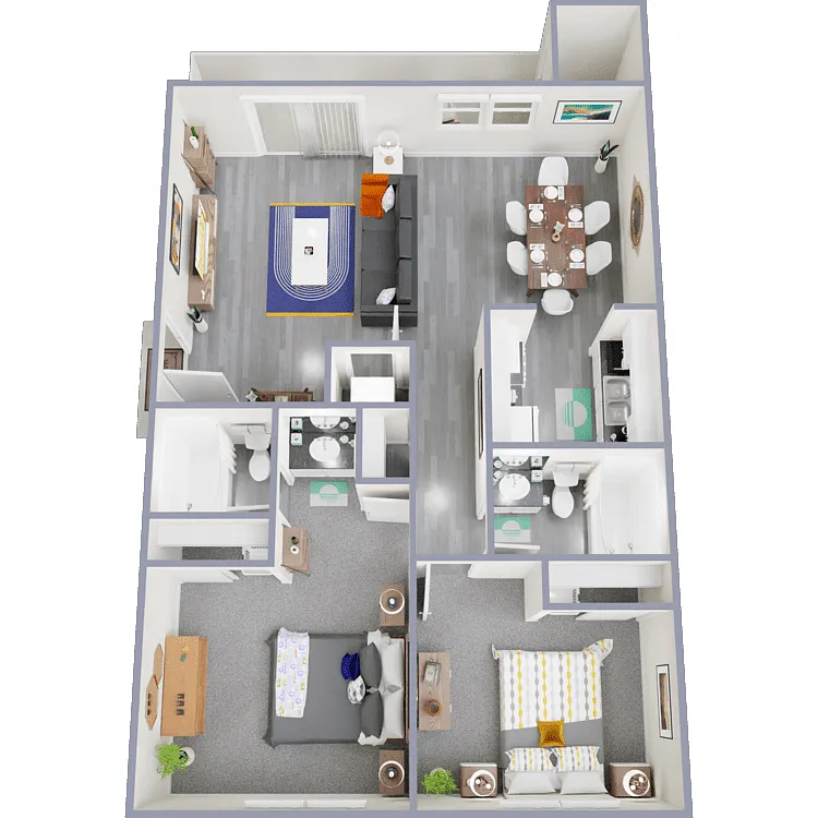 Floor plan 2 Bed 2 Bath