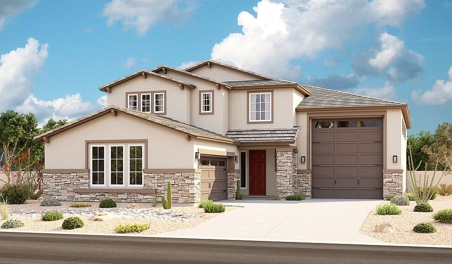 The Paulson - Elevation C shown with optional stone