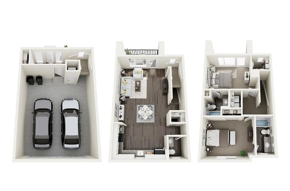 Floor plan Two Bedroom Two and Half Bathroom