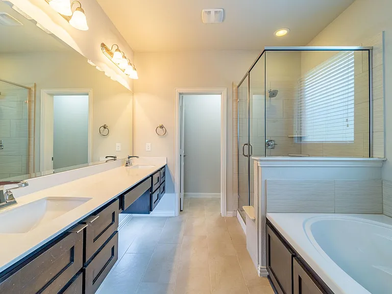 Under counter lighting adds to the atmosphere of this relaxing space - you'll feel like you're in a spa