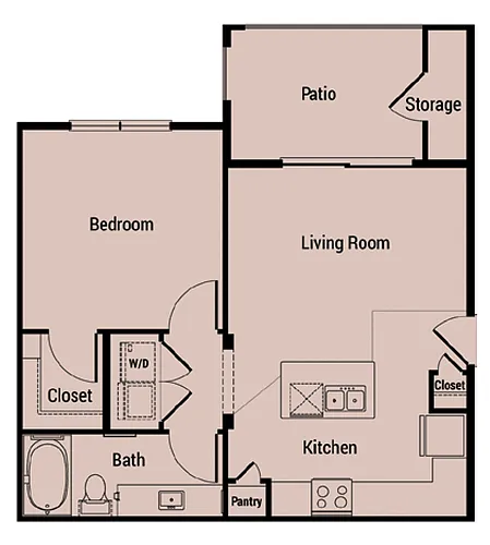 Floor plan One-bedroom/One-bath
